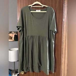 Olive Zenana Babydoll top plus size